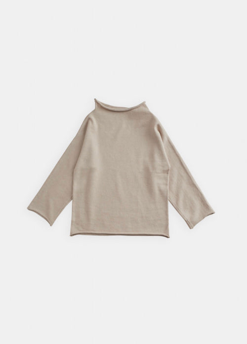 Cotton Funnel Sweater | Mushroom
