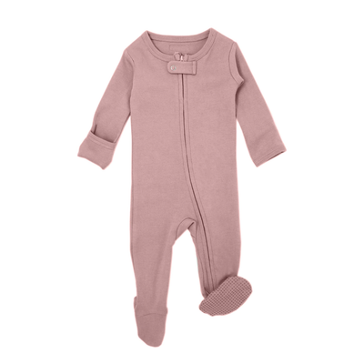 Organic Zipper Footed Overall - Mauve